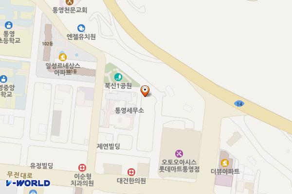 롯데마트 통영점 노외주차장 위치 지도 — 경상남도 통영시 무전대로 65