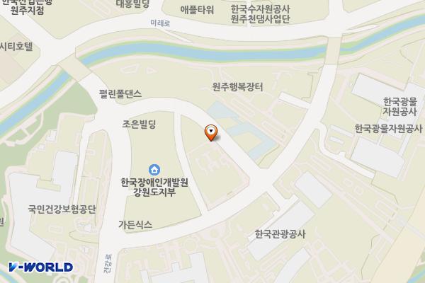 원주시 강원혁신도시발전지원센터 위치 지도 — 강원특별자치도 원주시 세계로 9
