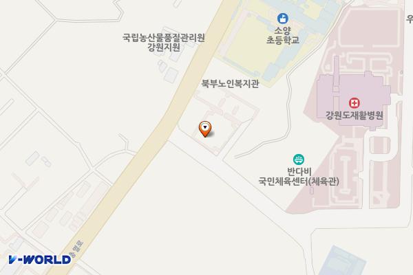춘천북부노인복지관 위치 지도 — 강원특별자치도 춘천시 우두동 426-9