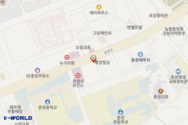 춘천 춘천시보건소 위치 지도 — 강원특별자치도 춘천시 중앙로 131