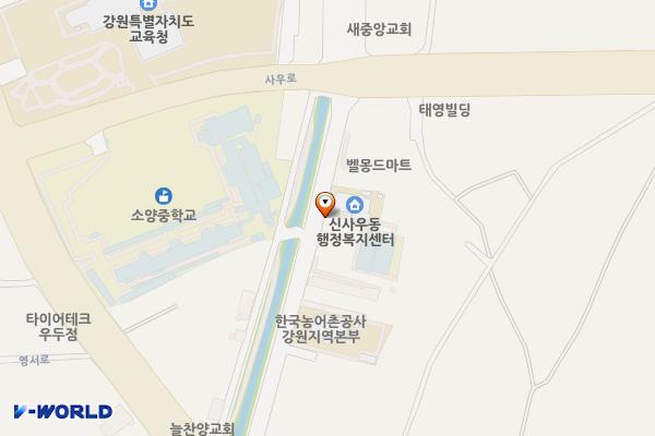 춘천 신사우동행정복지센터 위치 지도 — 강원특별자치도 춘천시 사농동 99-8 신사우동행정복지센터