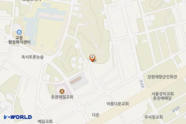 춘천 대머리산 노외주차장 위치 지도 — 강원특별자치도 춘천시 교동 113-325