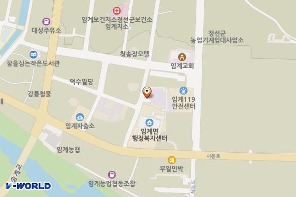 정선 임계시장상인회관 위치 지도 — 강원특별자치도 정선군 임계면 송계3길 12