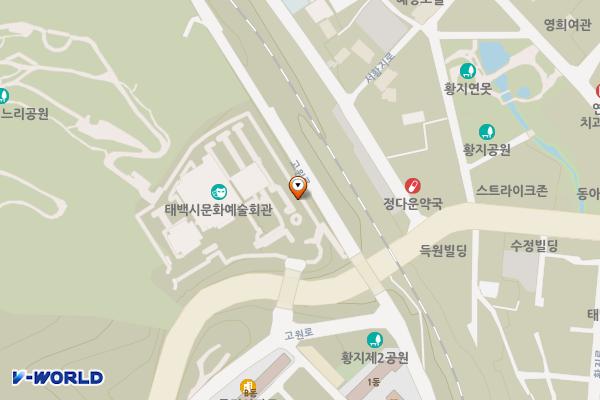 태백 문화예술회관 위치 지도 — 강원특별자치도 태백시 고원로 203