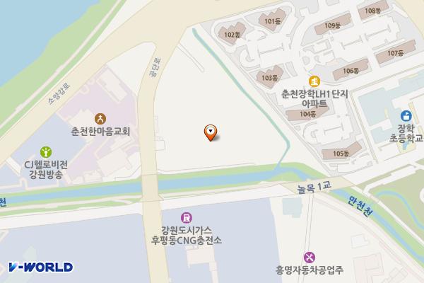 춘천시민버스 장학공영차고지 위치 지도 — 강원특별자치도 춘천시 동면 공단로 98