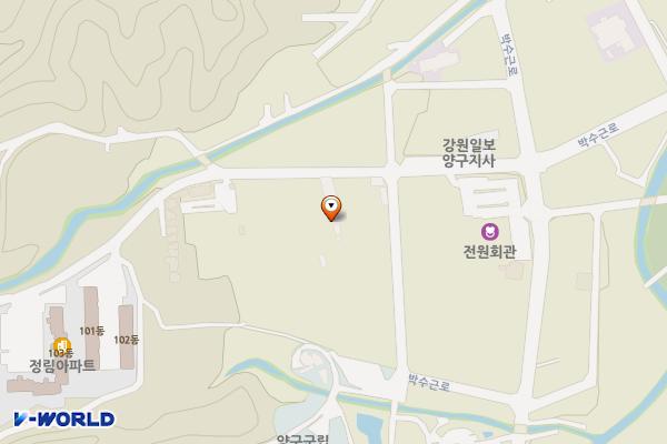양구군청 공영버스 차고지 위치 지도 — 강원특별자치도 양구군 양구읍 박수근로285번길 15