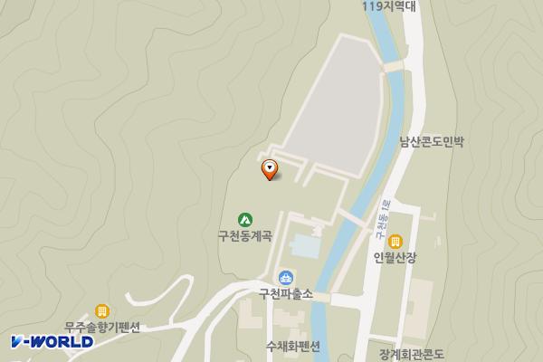 덕유산국립공원 구천동주차장 위치 지도 — 전북특별자치도 무주군 설천면 구천동1로 167