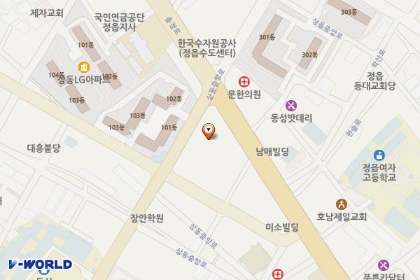 정읍시 미소거리 공영주차장 위치 지도 — 전북특별자치도 정읍시 상동 312-17 