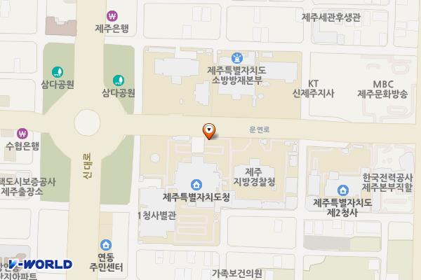 제주특별자치도청 위치 지도 — 제주특별자치도 제주시 문연로 6
