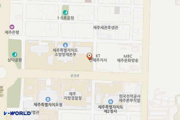제주특별자치도의회 위치 지도 — 제주특별자치도 제주시 문연로 13
