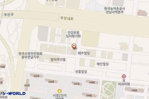 우산동 파라다이스 옆 위치 지도 — 전남광주통합특별시 광산구 무진대로212번길 16