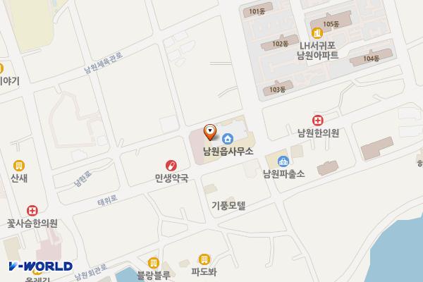 남원읍사무소 위치 지도 — 제주특별자치도 서귀포시 남원읍 태위로 695