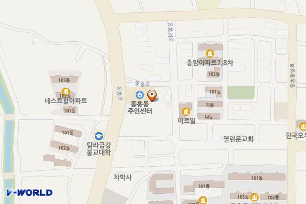 동홍동주민센터 위치 지도 — 제주특별자치도 서귀포시 동홍로 104(동홍동)