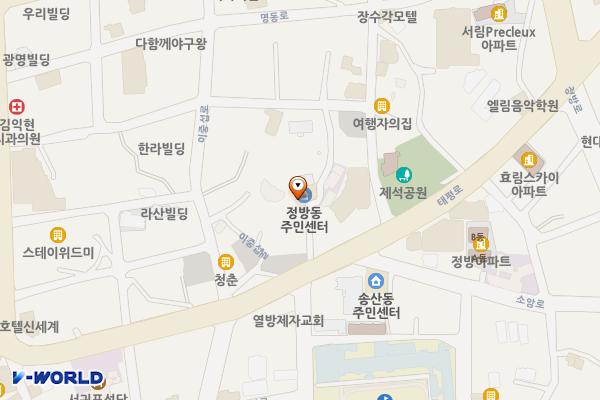 정방동주민센터 위치 지도 — 제주특별자치도 서귀포시 태평로421번길 7(서귀동)