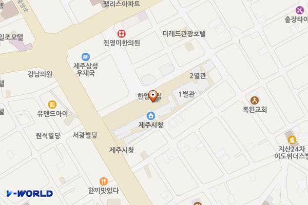 제주시청 열린정보센터(지하) 위치 지도 — 제주특별자치도 제주시 광양9길 17(이도이동)
