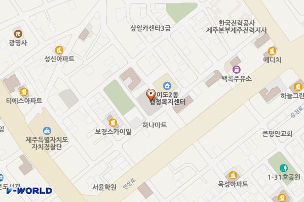 이도이동 복층화 공영주차장 위치 지도 — 제주특별자치도 제주시 오복3길 9