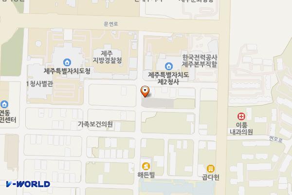 도청 제2청사 후문주차장 위치 지도 — 제주특별자치도 제주시