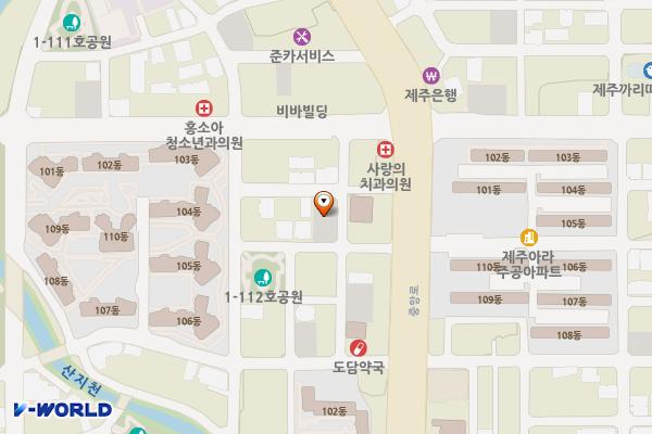 KCC스위첸 동측 공영주차장 위치 지도 — 제주특별자치도 제주시 아라1동 6093-4