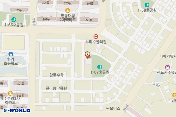 충신교회남측공영주차장 위치 지도 — 제주특별자치도 제주시 연화로2길 17-6