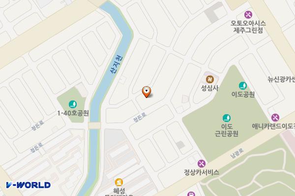 혜성아파트북측공영주차장 위치 지도 — 제주특별자치도 제주시 정든로 37