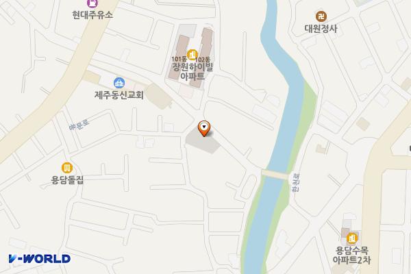 용담이동 공영주차장 위치 지도 — 제주특별자치도 제주시 용문로12길 26