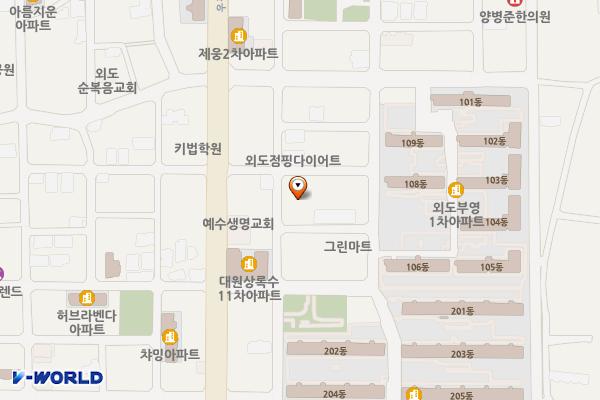외도동 제1공영주차장 위치 지도 — 제주특별자치도 제주시 우령2길 29-5
