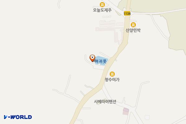 산양리사무소 위치 지도 — 제주특별자치도 제주시 한경면 중산간서로 3169