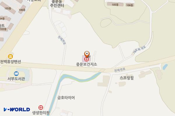 중문보건지소 위치 지도 — 제주특별자치도 서귀포시 천제연로 277