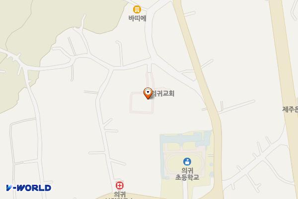 의귀교회 인근 공영주차장 위치 지도 — 제주특별자치도 서귀포시