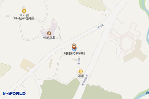 예래동주민센터(신축) 위치 지도 — 제주특별자치도 서귀포시 예래로 67