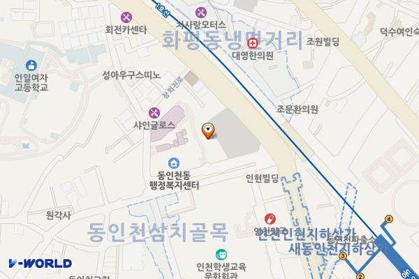 구인천여고 위치 지도 — 인천광역시 중구 참외전로 100