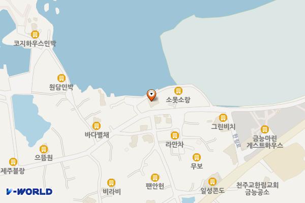 지금여기에팬션 위치 지도 — 제주특별자치도 제주시 한림읍 금능길 79
