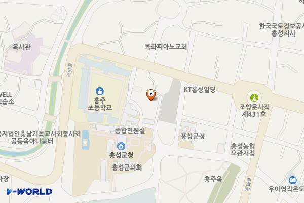 오관1리 쌈지 공영주차장(도시재생과 뒤) 위치 지도 — 충청남도 홍성군 홍성읍 오관리 89-3