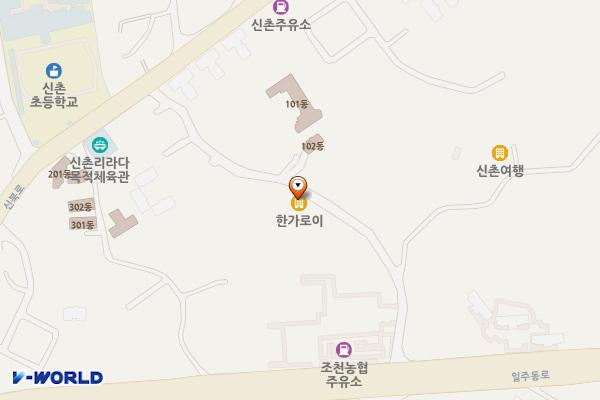 제주한달살기 씨엘하우스 위치 지도 — 제주특별자치도 제주시 조천읍 신촌6길 20