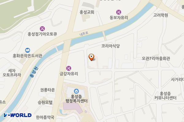 오관구역 노외 공영주차장(노인회관 옆) 위치 지도 — 충청남도 홍성군 홍성읍 오관리 472-4
