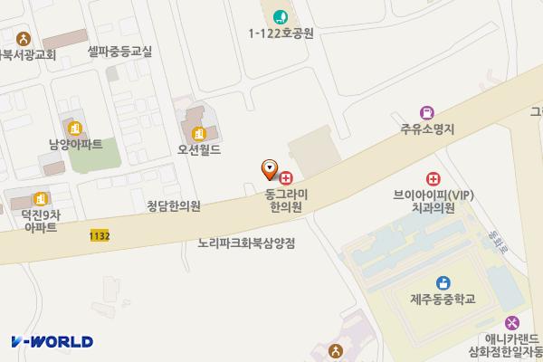 뉴월드마트 화북점 위치 지도 — 제주특별자치도 제주시 일주동로 227