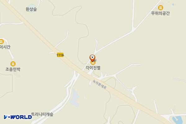 각이진별 위치 지도 — 제주특별자치도 제주시 한경면 명이1길 6