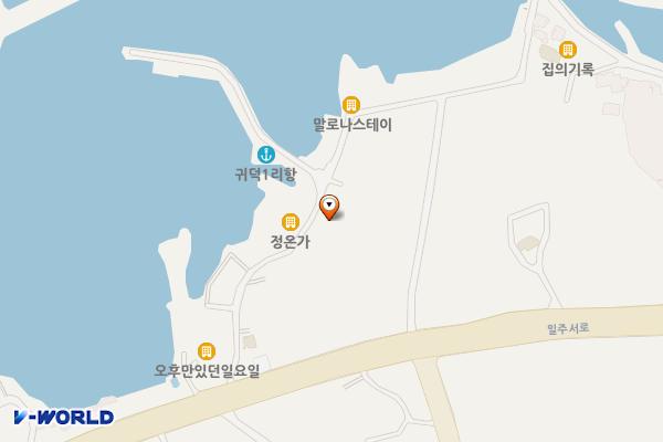 바당쿰다 스테이 위치 지도 — 제주특별자치도 제주시 한림읍 귀덕11길 15