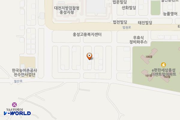 남장리 쌈지 공영주차장 위치 지도 — 충청남도 홍성군 홍성읍 남장리 121-8