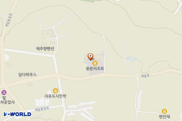 중문리조트 위치 지도 — 제주특별자치도 서귀포시 색달로 117