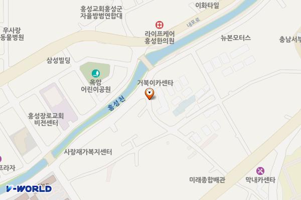 평일빌라 앞 유휴부지 공영주차장 위치 지도 — 충청남도 홍성군 홍성읍 오관리 571-3