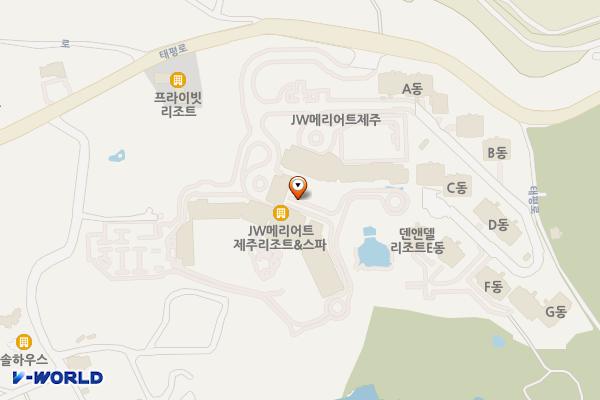 JW메리어트 제주 리조트 앤 스파 위치 지도 — 제주특별자치도 서귀포시 태평로 152