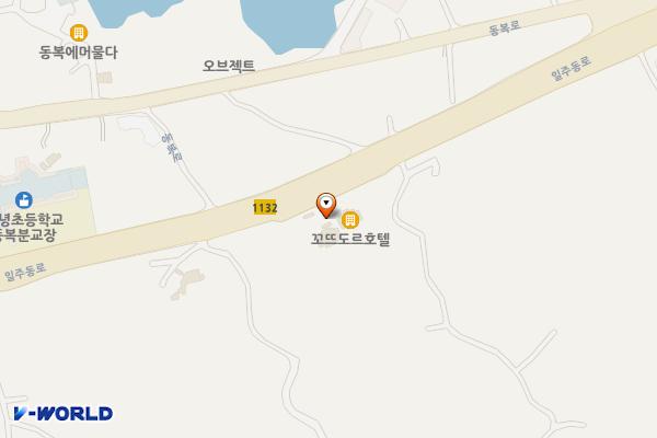 꼬뜨도르호텔 위치 지도 — 제주특별자치도 제주시 구좌읍 일주동로 1724