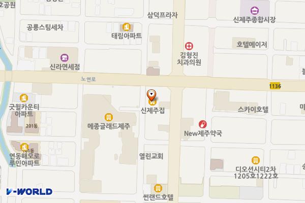 제주1번가더테라스 위치 지도 — 제주특별자치도 제주시 연동6길 5