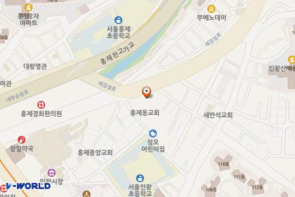 (주)우리은행 홍제동지점 위치 지도 — 서울특별시 서대문구 세검정로 36