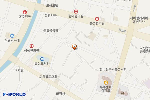 오관8리 공영주차장 위치 지도 — 충청남도 홍성군 홍성읍 오관리 323-16 일원