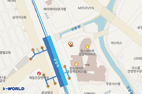 AK플라자 금정 위치 지도 — 경기도 군포시 엘에스로 143