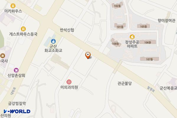 명산시장 공영주차장 위치 지도 — 전북특별자치도 군산시 오룡로 62-1