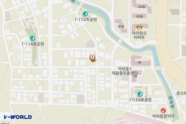 아란위드빌 위치 지도 — 제주특별자치도 제주시 아란15길 22