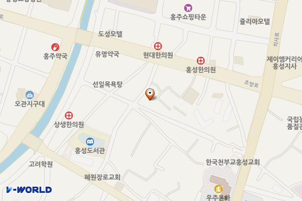 홍성읍 원도심 스마트 쌈지 공영주차장 위치 지도 — 충청남도 홍성군 홍성읍 오관리 319-2